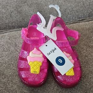 Cat & Jack Pink and Yellow Jelly Sandals